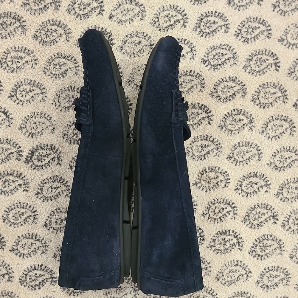 Vionic Navy Loafers with Silver Chain Accent - Picture 4 of 7